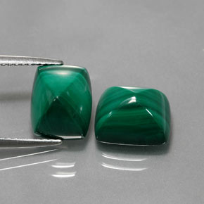 Gemas de malaquita verde natural de 11,02 ct, baguette, opaco