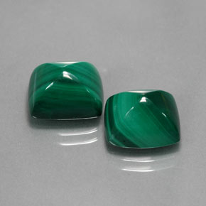 Gemas de malaquita verde natural de 11,02 ct, baguette, opaco