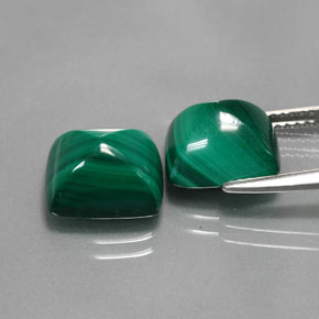 Gemas de malaquita verde natural de 11,02 ct, baguette, opaco