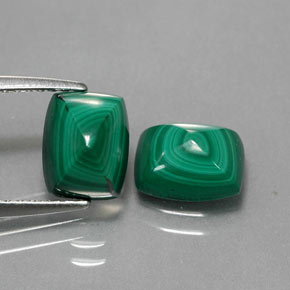 Gemas de malaquita verde natural de  ct, baguette, opaco