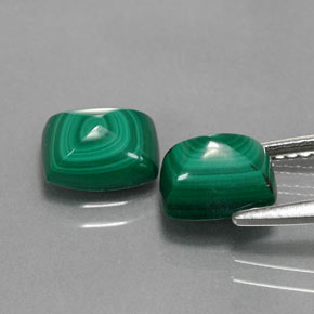Gemas de malaquita verde natural de  ct, baguette, opaco