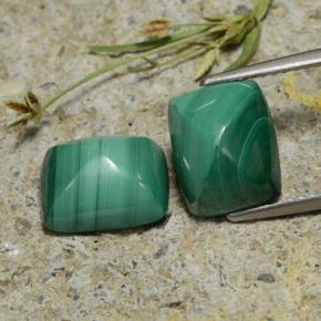 Gemas de malaquita verde natural de 9,44 ct, baguette, opaco