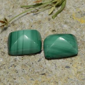 Gemas de malaquita verde natural de 9,44 ct, baguette, opaco