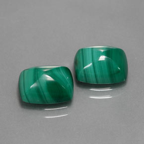 Gemas de malaquita verde natural de  ct, baguette, opaco