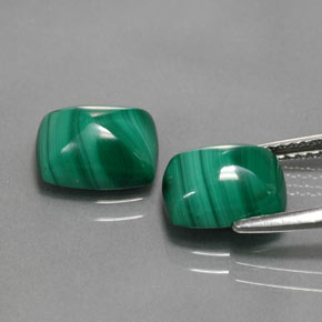 Gemas de malaquita verde natural de  ct, baguette, opaco