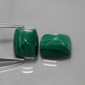 Gemas de malaquita verde natural de  ct, baguette, opaco