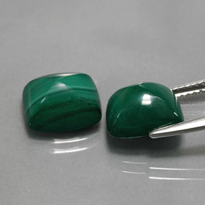 Gemas de malaquita verde natural de  ct, baguette, opaco