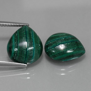 Gemas de Malaquita Verde multicolor natural de  ct, En forma de pera, Opaco