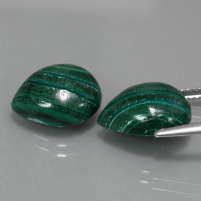 Gemas de Malaquita Verde multicolor natural de  ct, En forma de pera, Opaco