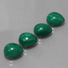 Gemas de Malaquita Verde multicolor natural de  ct, En forma de pera, Opaco