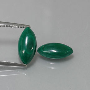 Gemas de malaquita verde natural de  ct, marquesa, opaco