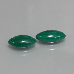 Gemas de malaquita verde natural de  ct, marquesa, opaco