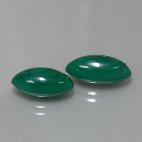 Gemas de malaquita verde natural de  ct, marquesa, opaco