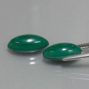 Gemas de malaquita verde natural de  ct, marquesa, opaco