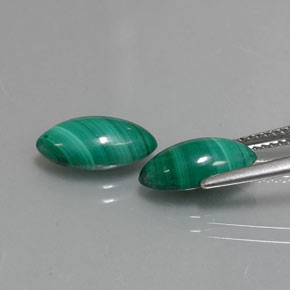 Gemas de malaquita verde natural de  ct, marquesa, opaco