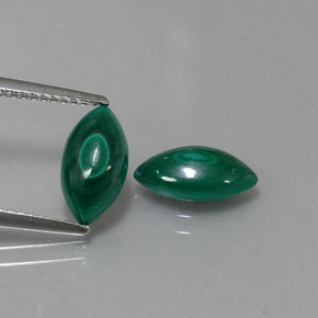 Gemas de malaquita verde natural de  ct, marquesa, opaco