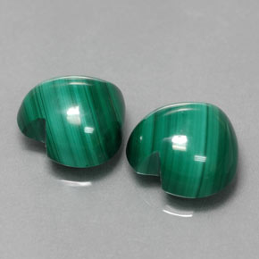 Gemas de malaquita verde natural de  ct, forma de corazón, opaco