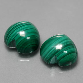 Gemas de malaquita verde natural de  ct, forma de corazón, opaco