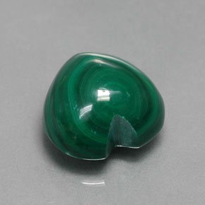 Malaquita verde natural de 7,53 ct, forma de corazón, opaco