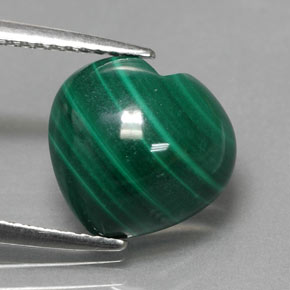 Malaquita verde natural de 5,42 ct, forma de corazón, opaco