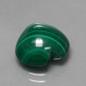 Malaquita verde natural de 5,42 ct, forma de corazón, opaco