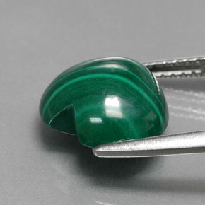 Malaquita verde natural de 5,42 ct, forma de corazón, opaco