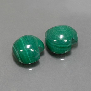 Gemas de malaquita verde natural de  ct, forma de corazón, opaco