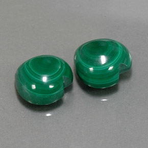 Gemas de malaquita verde natural de  ct, forma de corazón, opaco