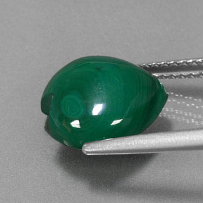 Malaquita verde natural de 5,63 ct, forma de corazón, opaco