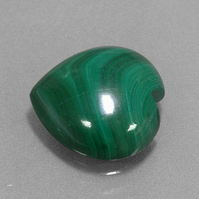Malaquita verde natural de 4,69 ct, forma de corazón, opaco