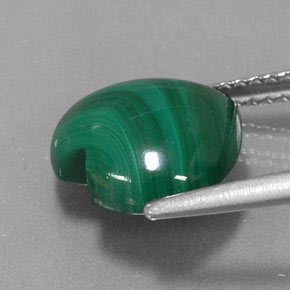 Malaquita verde natural de 4,69 ct, forma de corazón, opaco