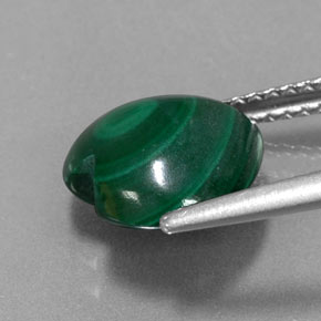 Malaquita verde multicolor natural de 4,49 ct, forma de corazón, opaco