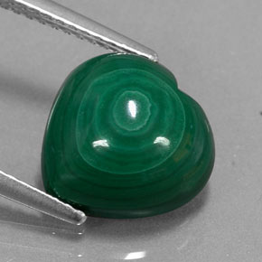 Malaquita verde natural de 5,50 ct, forma de corazón, opaco