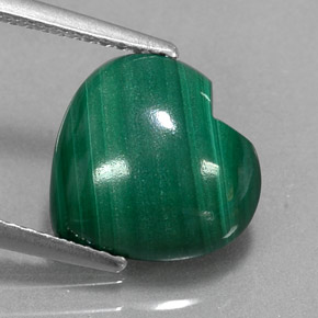 Malaquita verde natural de 3,97 ct, forma de corazón, opaco