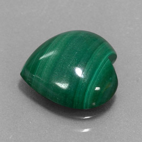 Malaquita verde natural de 3,97 ct, forma de corazón, opaco