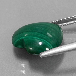 Malaquita verde natural de 3,97 ct, forma de corazón, opaco