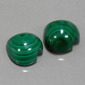 Gemas de malaquita verde natural de  ct, forma de corazón, opaco