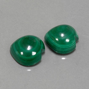 Gemas de malaquita verde natural de  ct, forma de corazón, opaco