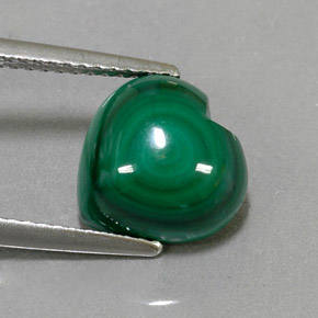 Malaquita verde natural de 5,04 ct, forma de corazón, opaco