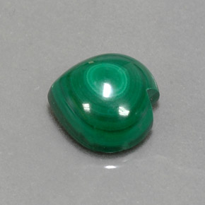 Malaquita verde natural de 4,73 ct, forma de corazón, opaco