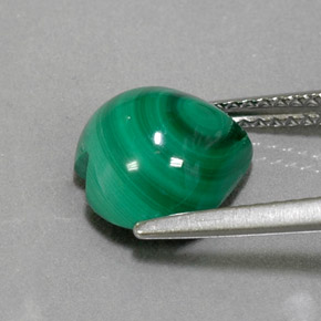 Malaquita verde natural de 4,59 ct, forma de corazón, opaco