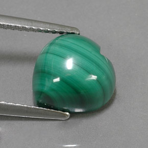 Malaquita verde natural de 4,58 ct, forma de corazón, opaco