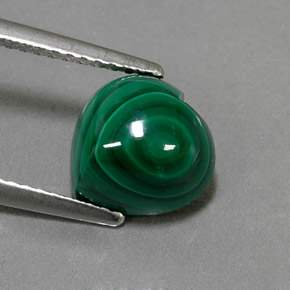 Malaquita verde natural de 4,16 ct, forma de corazón, opaco