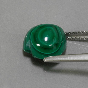 Malaquita verde natural de 4,16 ct, forma de corazón, opaco