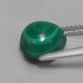 Malaquita verde natural de 3,89 ct, forma de corazón, opaco