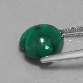 Malaquita verde natural de 3,37 ct, forma de corazón, opaco