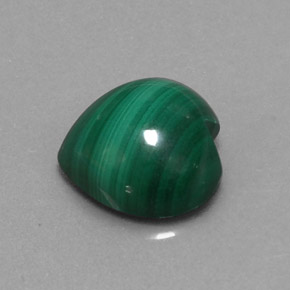 Malaquita verde natural de 3,03 ct, forma de corazón, opaco