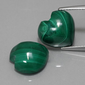 Gemas de Malaquita Verde multicolor natural de  ct, Forma de corazón, Opaco