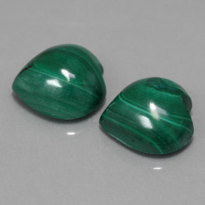 Gemas de Malaquita Verde multicolor natural de  ct, Forma de corazón, Opaco
