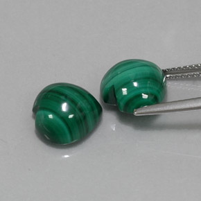 Gemas de malaquita verde natural de  ct, forma de corazón, opaco